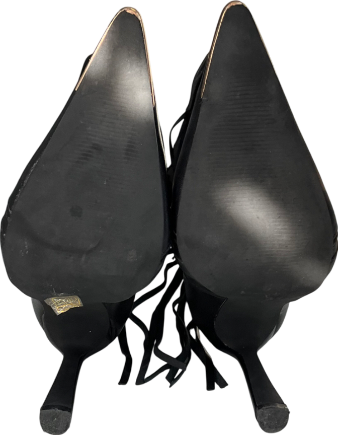 Simmi London Gethin Black Fringe Studded Knee High Boots UK 9 EU 42 👠