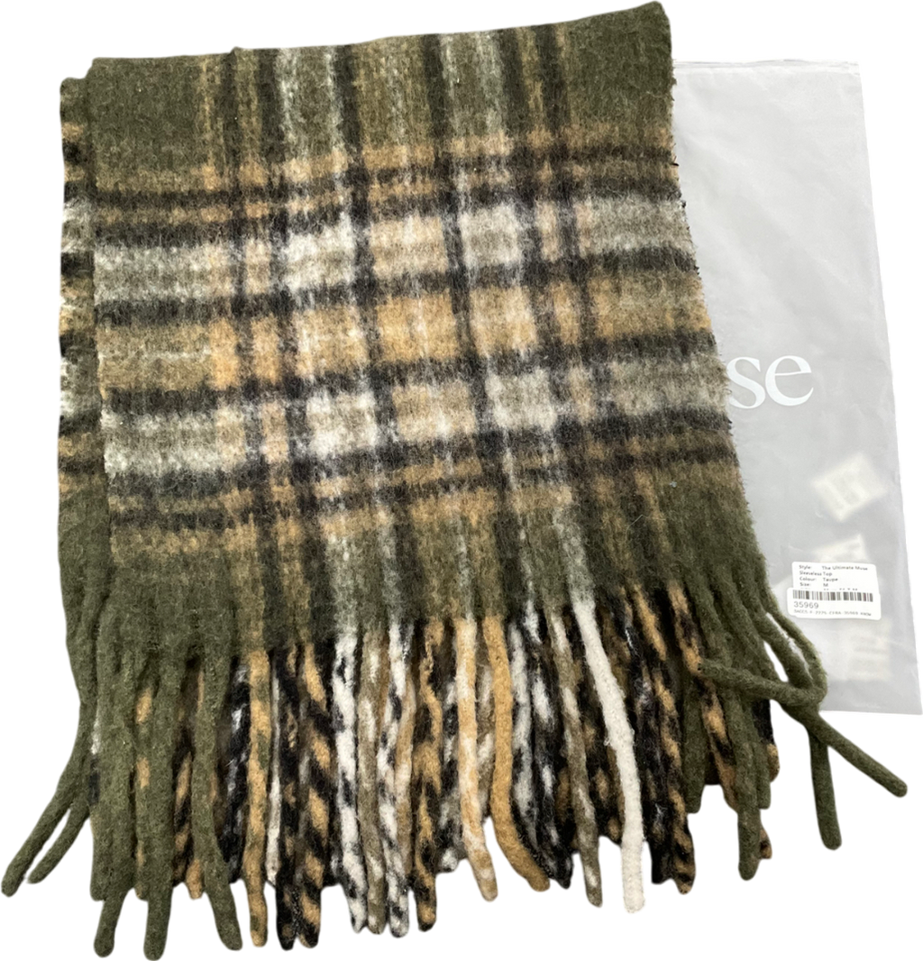 Arket Green Wool Blend Scarf One Size