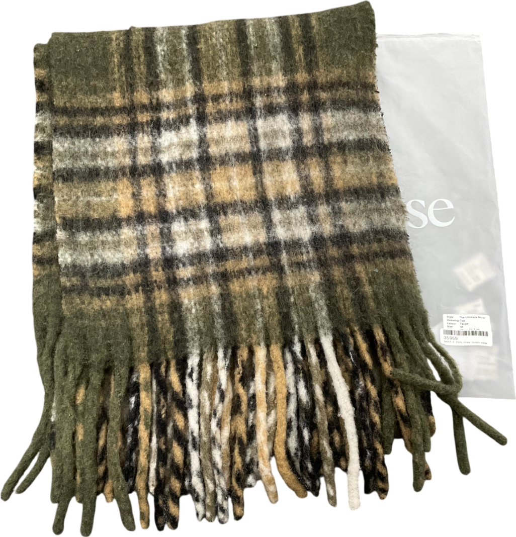 Arket Green Wool Blend Scarf One Size