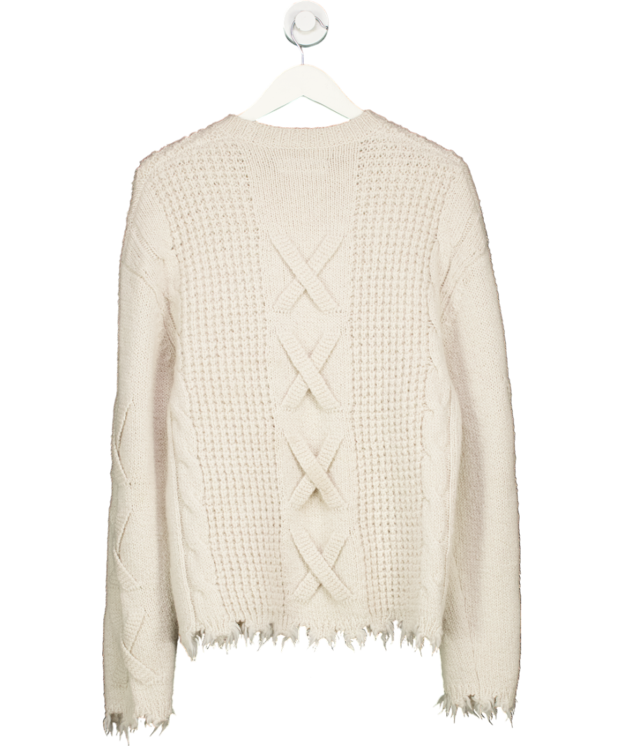 AllSaints Beige Hennet Crew Neck Knit Jumper UK M