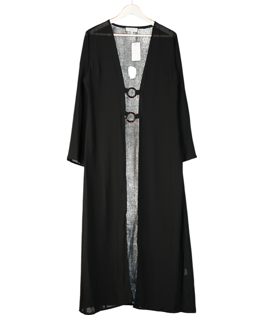 Aria Cove Black Sheer Ring Detail Cover Up UK 16