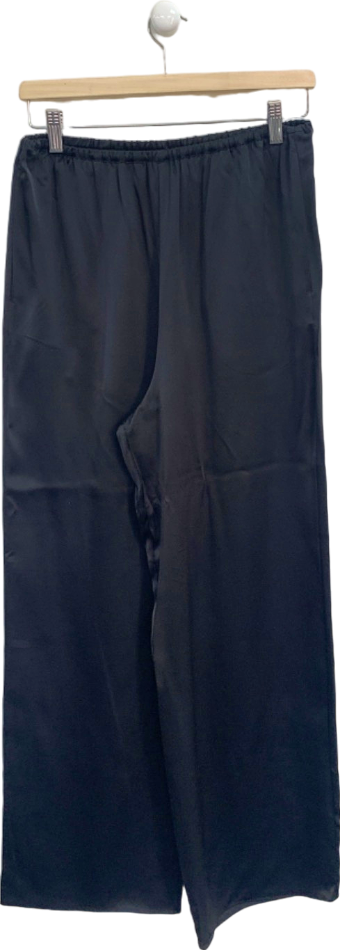 Totême Black Silk Wide leg trousers UK 8
