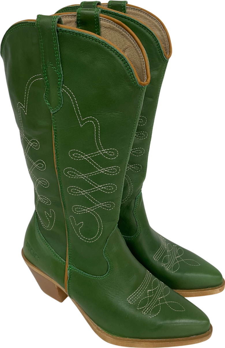 ROC Green Western Cowboy Boots UK 4 EU 37 👠
