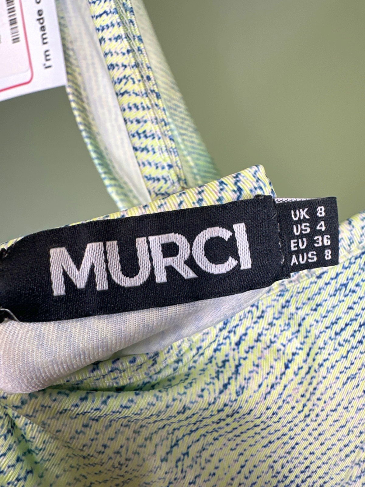 MURCI Light Green Sleeveless Mini Dress UK 8