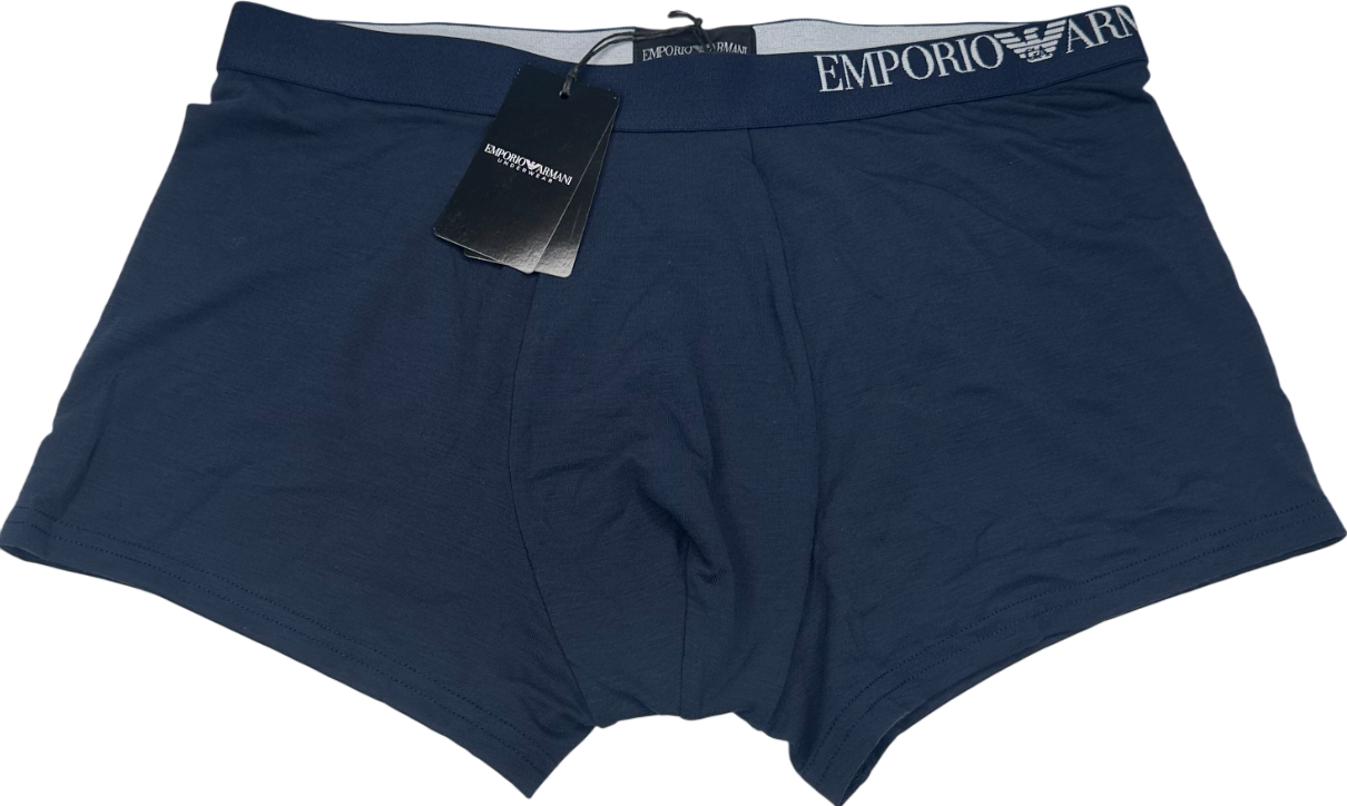 Emporio Armani Blue Asv Soft-touch Eco Viscose Boxer Briefs UK L