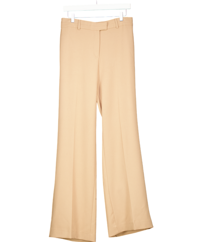 Karen Millen Beige Compact Stretch Tailored Wide Leg Trousers UK 12