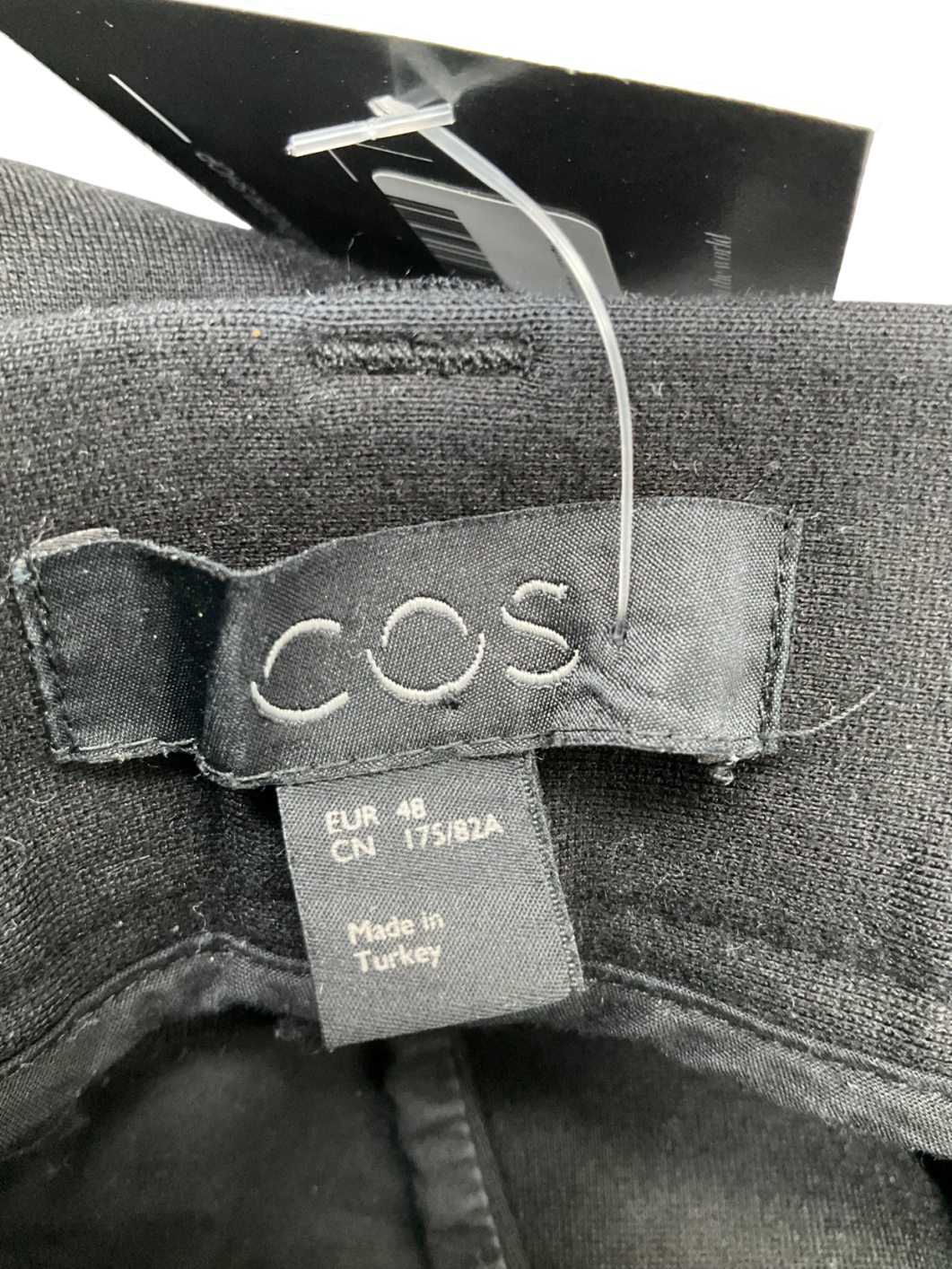 cos Black Slim Fit Trousers UK M