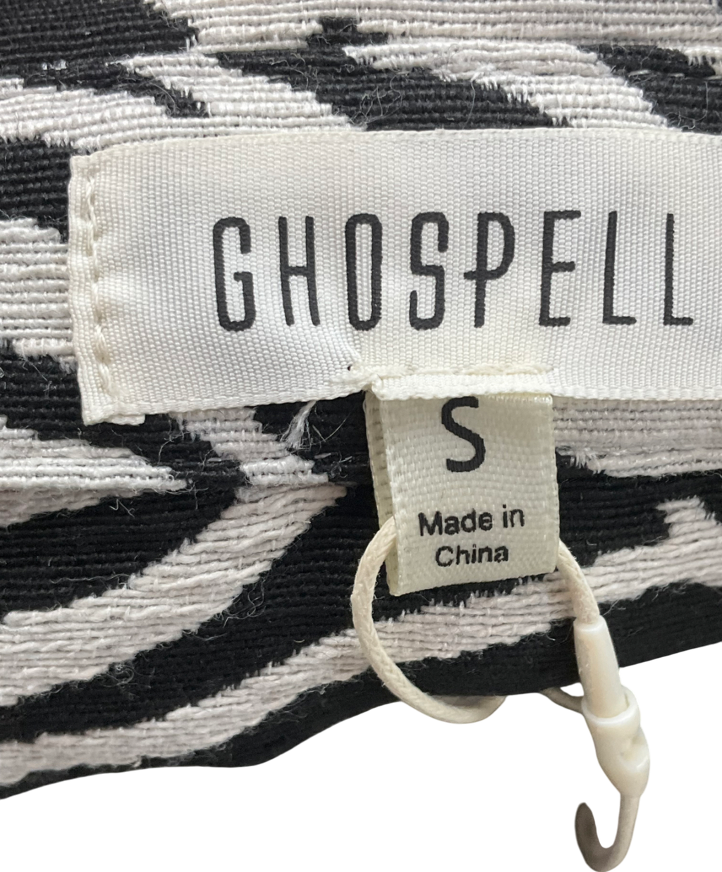 Ghospell White Zia Zebra Mini Dress UK S
