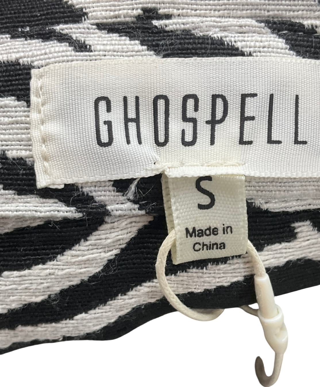 Ghospell White Zia Zebra Mini Dress UK S