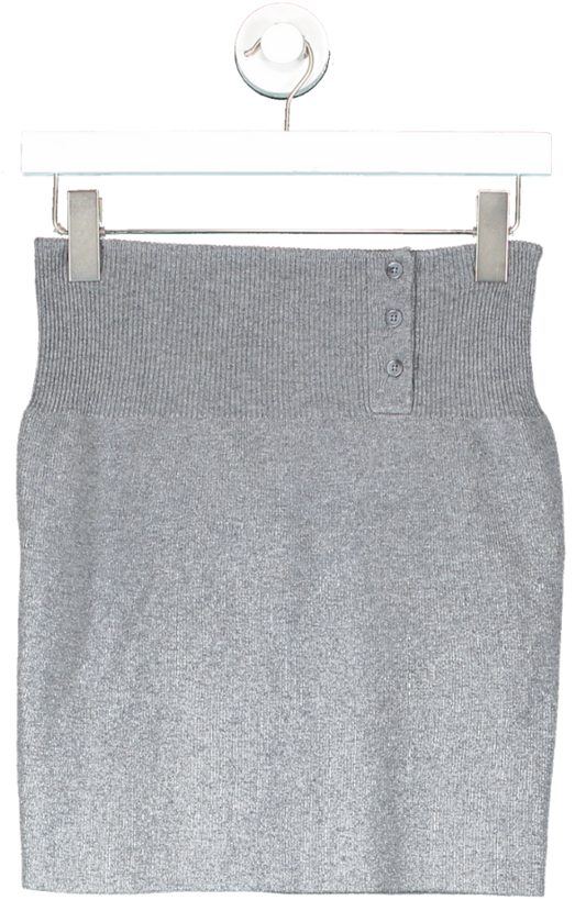 Mistress Rocks Grey Slate Knit Mini Skirt UK S