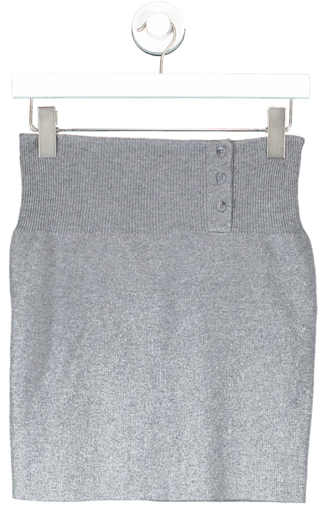 Mistress Rocks Grey Slate Knit Mini Skirt UK S