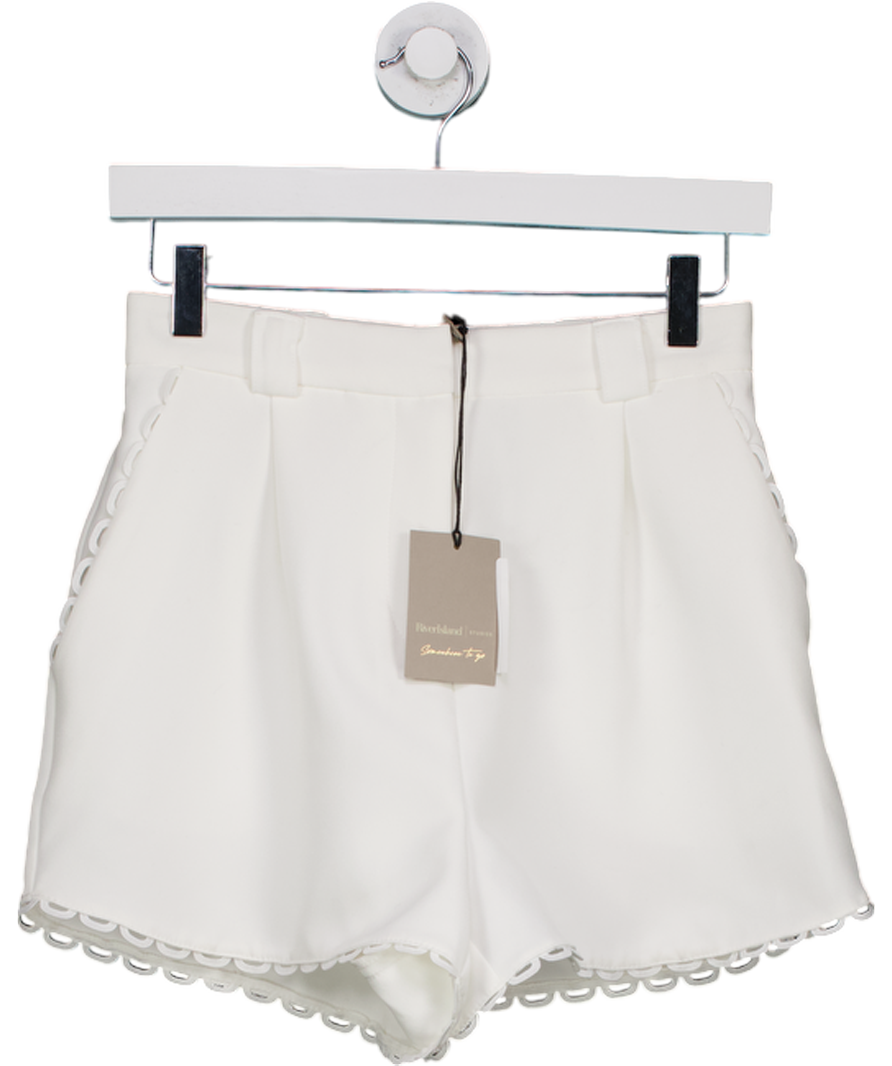 River Island White Scallop Shorts UK 6