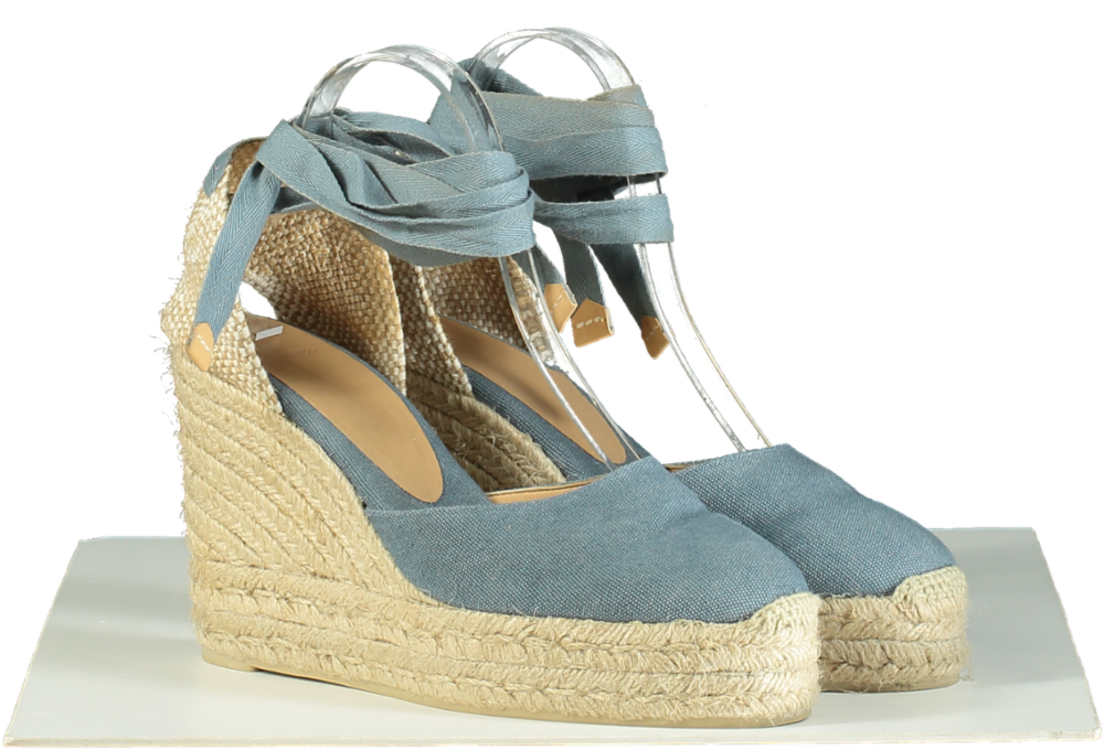 Castaner Blue Carina Espadrille Wedges UK 7