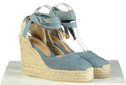 Castaner Blue Carina Espadrille Wedges UK 7