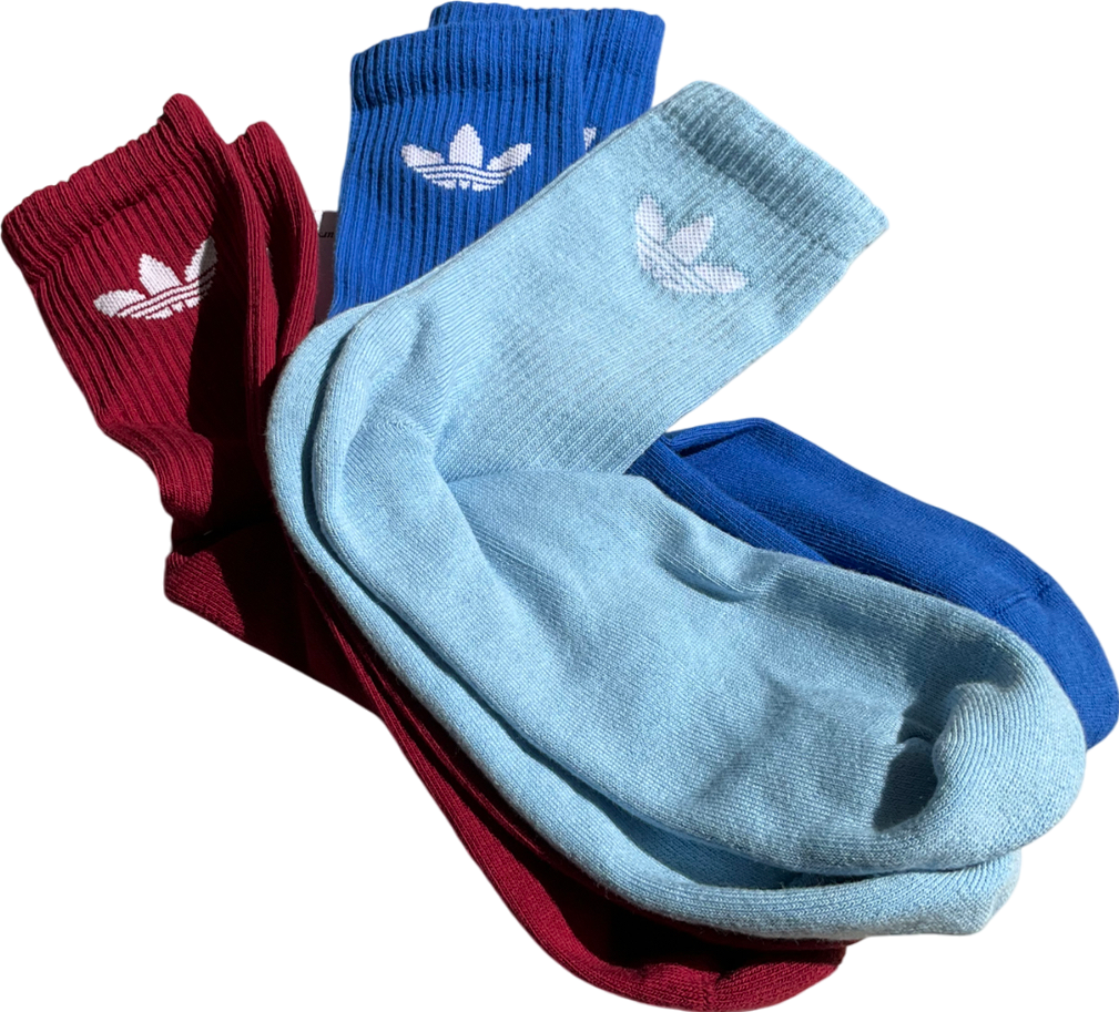 adidas Multicoloured Mid Cut Crew Socks UK M