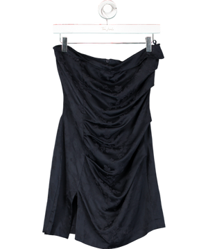 Bec + Bridge Blue Ruched Strapless Mini Dress In Floral Print UK 8
