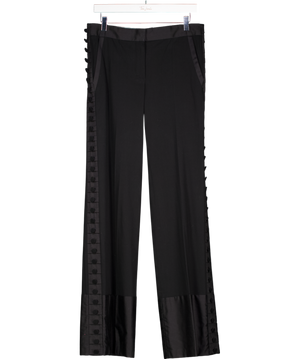 Chloé Black Button Panel Wide Leg Trousers Eu 40 UK 12