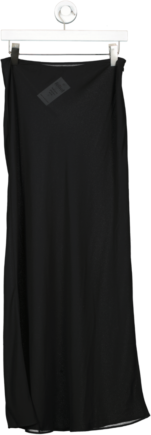 NBD Black Sheer Midi Skirt UK M