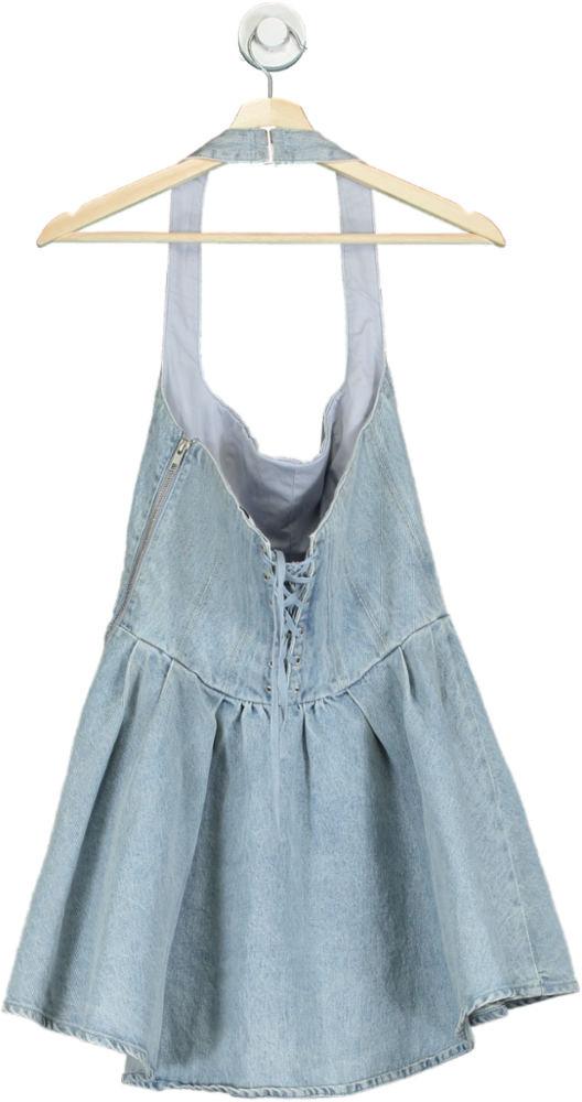 Oh Polly Light Blue Denim Dress UK 10