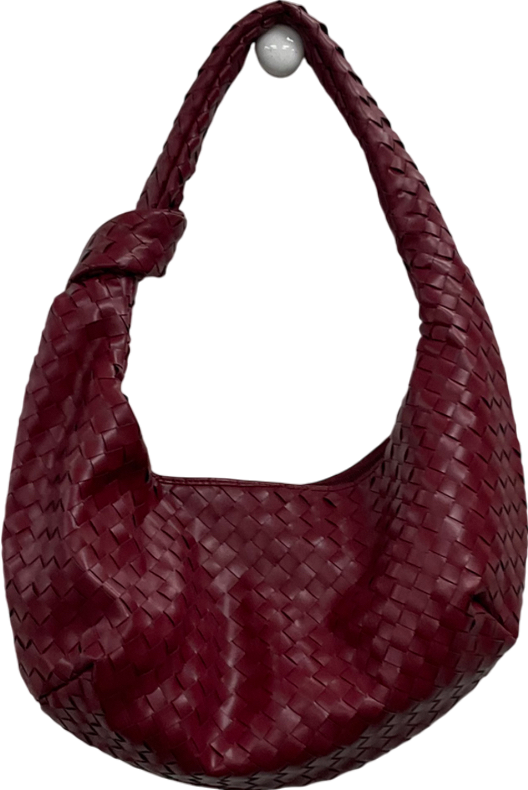New Look Red Burgundy Leather-look Weave Shoulder Bag One Size