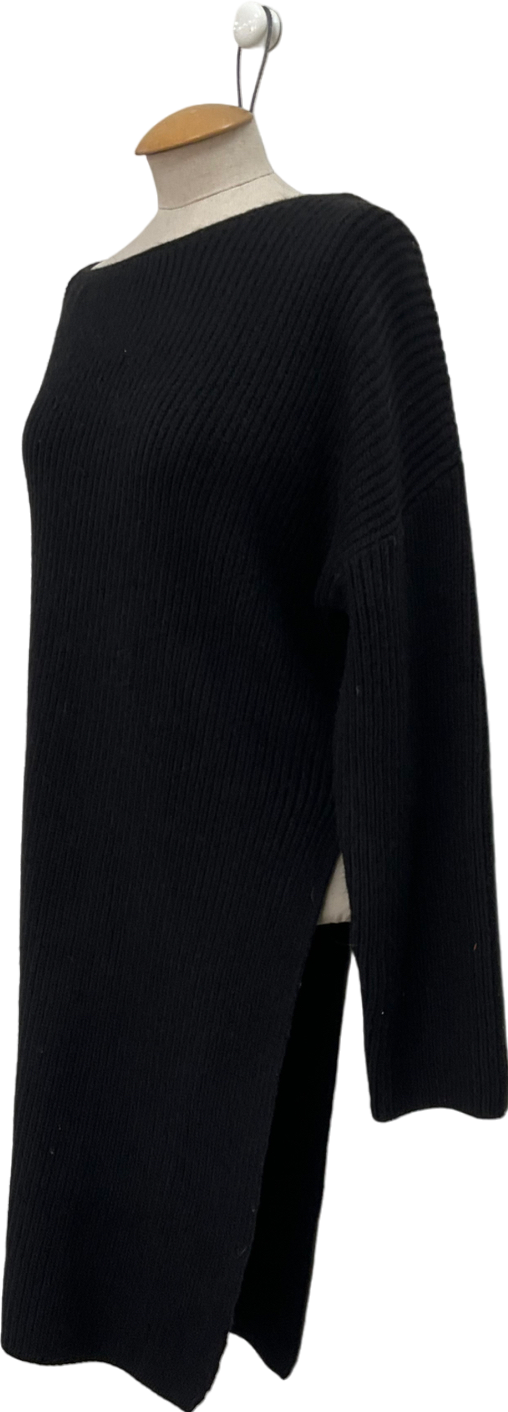ZARA Black Knitted One Shoulder Jumper Dress UK 8
