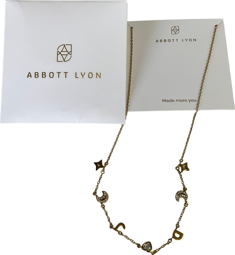 Abbott Lyon Metallic Gold Chain Necklace With Moon And Star Charms One Size