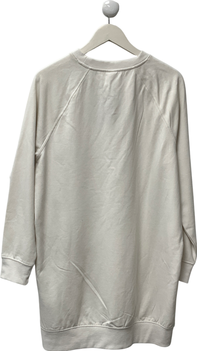 H&M White Oversized Sweatshirt UK S