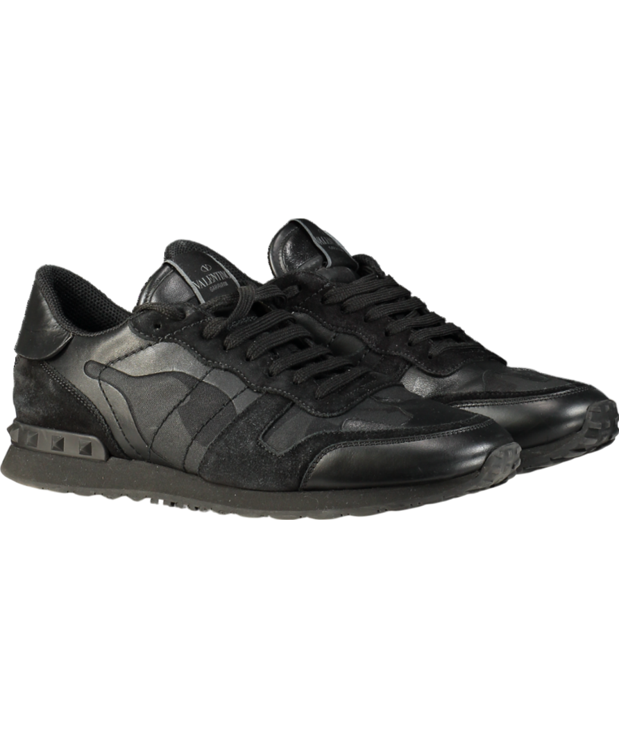 Valentino Black Garavanni Rockrunner Trainers UK 7 EU 41 👞