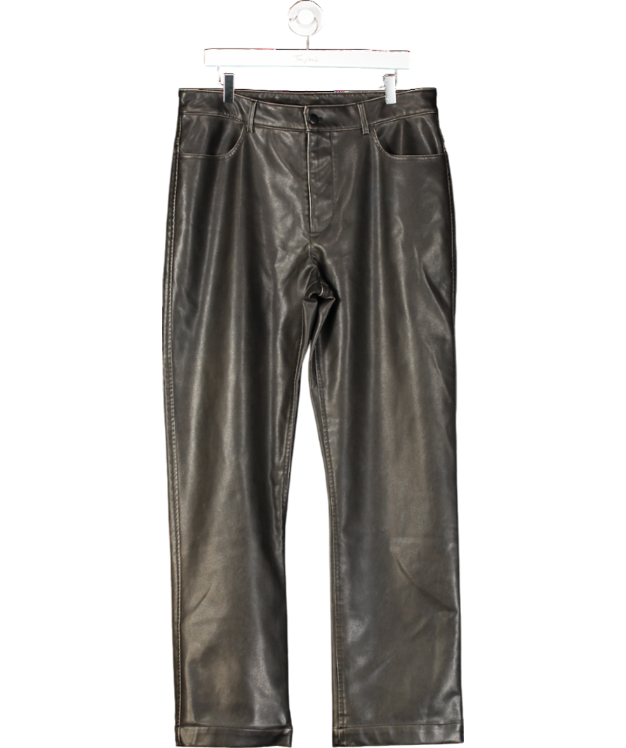 ZARA Brown New York Edition Faux Leather Trousers - Eu 44 UK M