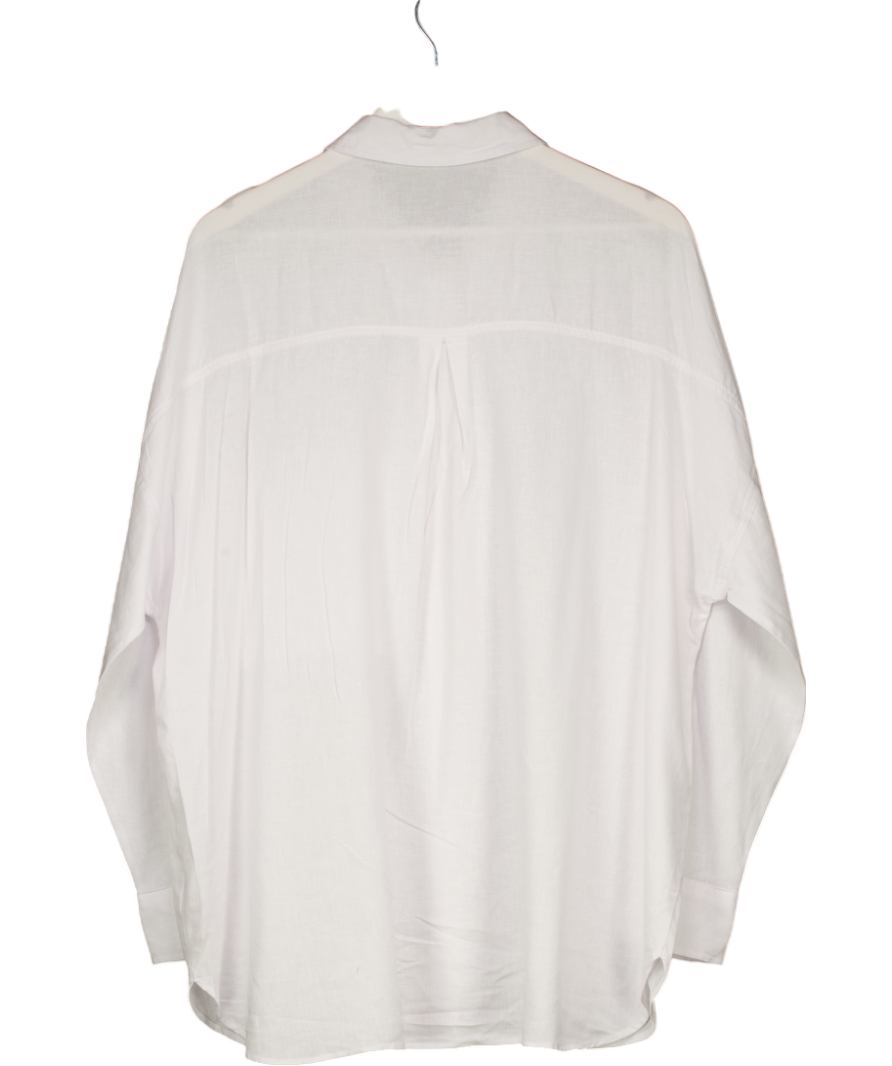 F&F White Linen Rich Short Sleeve Shirt UK 18