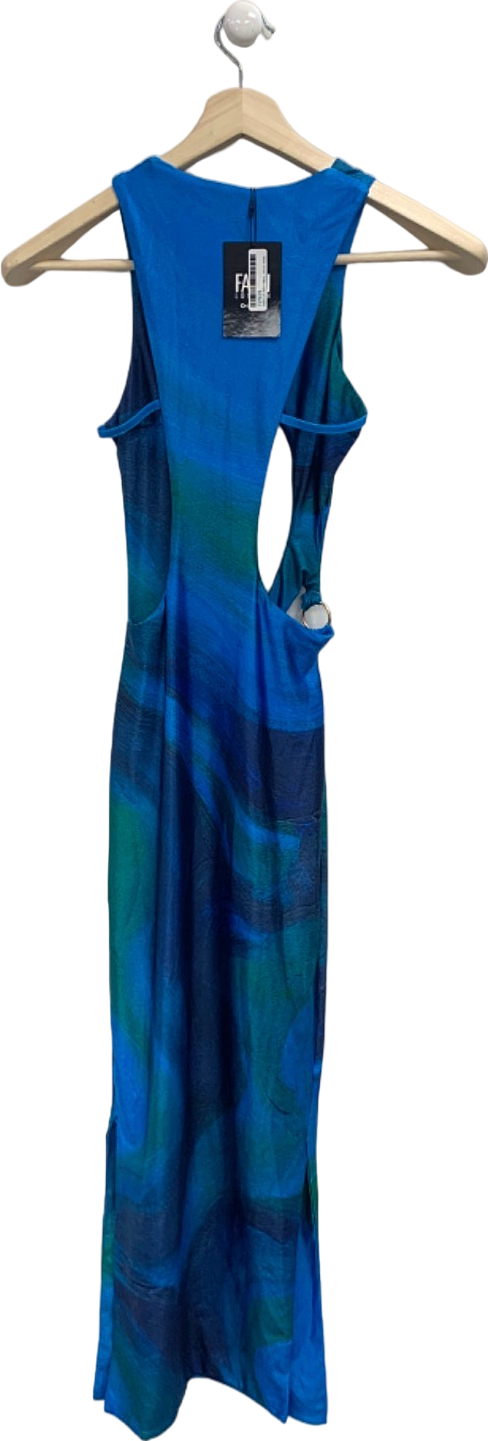 Farai London Blue Cut-Out Maxi Dress UK XS