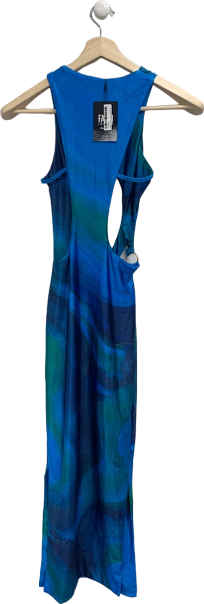 Farai London Blue Cut-Out Maxi Dress UK XS