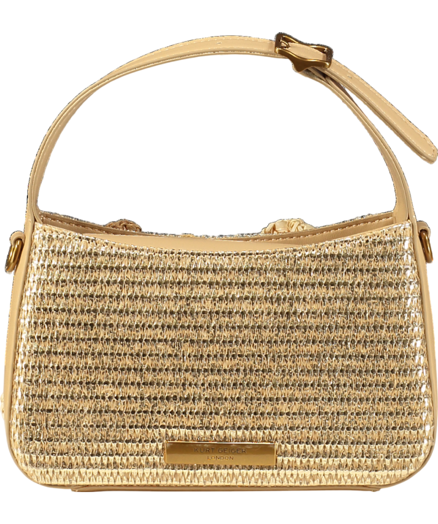 Kurt Geiger Brown Mini 3D Flower Bond Shoulder Bag with chain strap