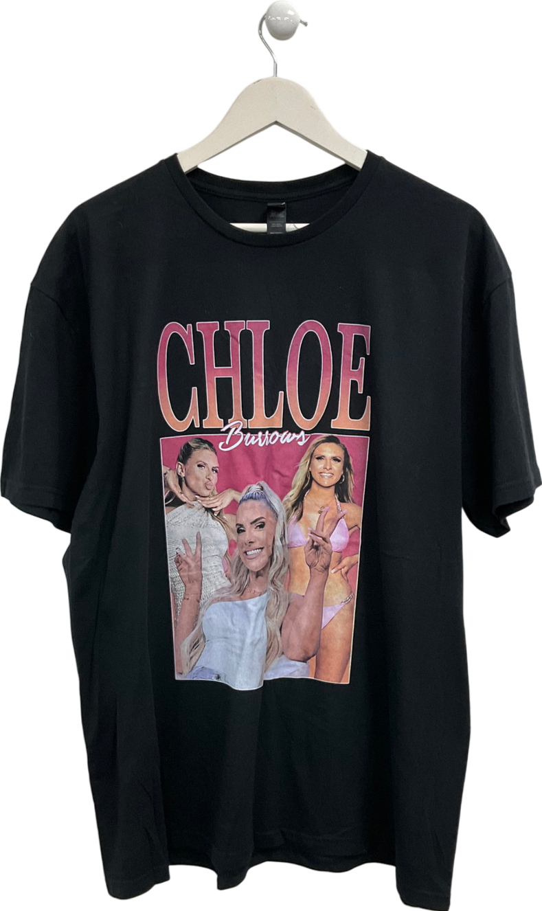 Gildan Black Chloe Burrows Printed T Shirt UK XL