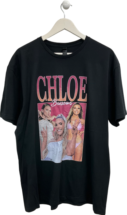 Gildan Black Chloe Burrows Printed T Shirt UK XL