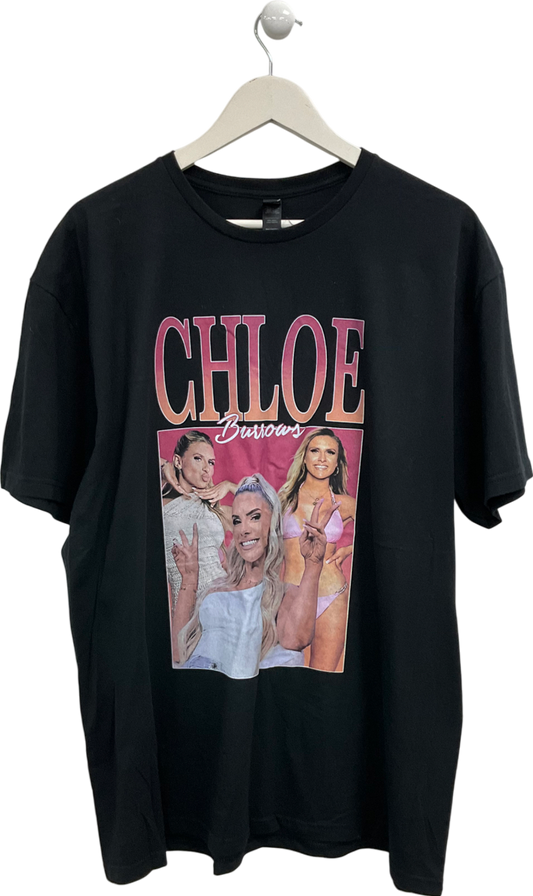 Gildan Black Chloe Burrows Printed T Shirt UK XL