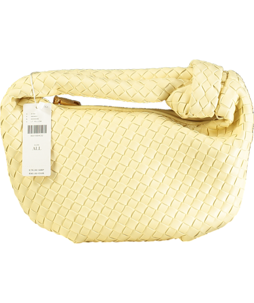 Anthropologie Melie Bianco Cream Weave Knot Detail Clutch Bag