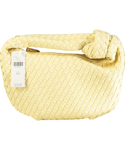 Anthropologie Melie Bianco Cream Weave Knot Detail Clutch Bag