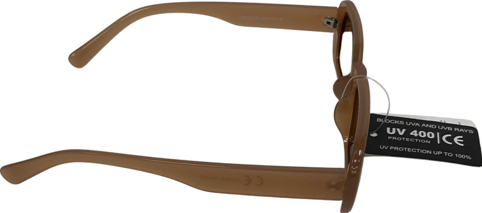 Brown Rectangular Framed Sunglasses One Size