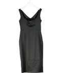Dolce & Gabbana Black Satin Knee Length Dress UK 14