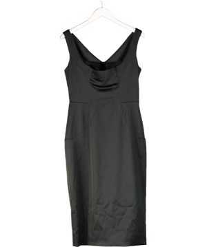 Dolce & Gabbana Black Satin Knee Length Dress UK 14