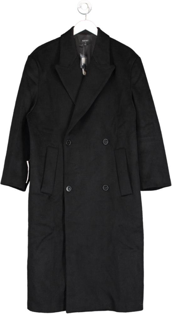 Bardot Black Oversized Wool-blend Maxi Coat UK M/L
