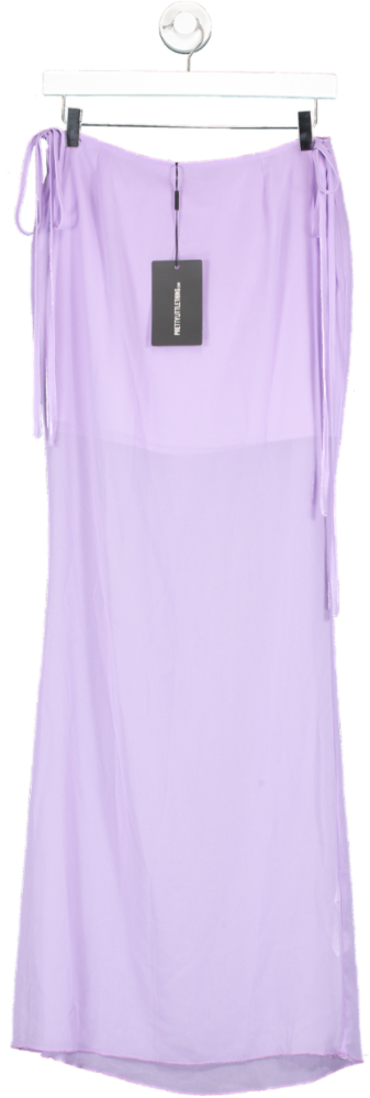 PrettyLittleThing Purple Tall Mesh Maxi Skirt UK 8
