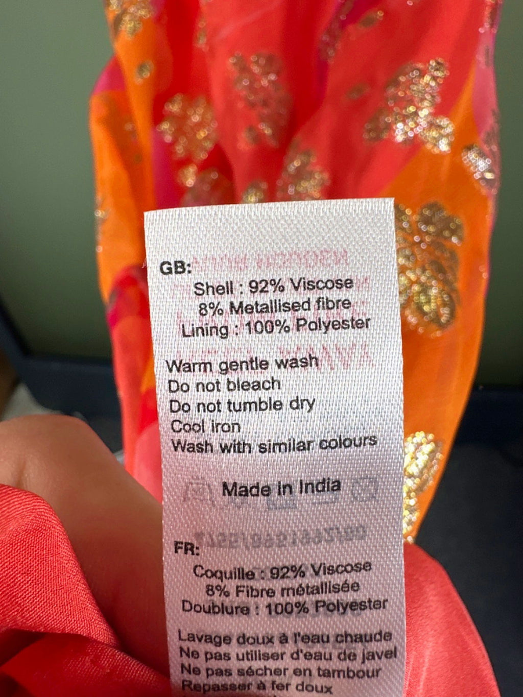 New Look Multicolour Gold Flower Maxi Dress UK 8