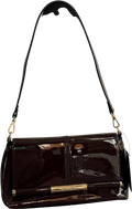 River Island Brown Patent Bar Detail Shoulder Bag