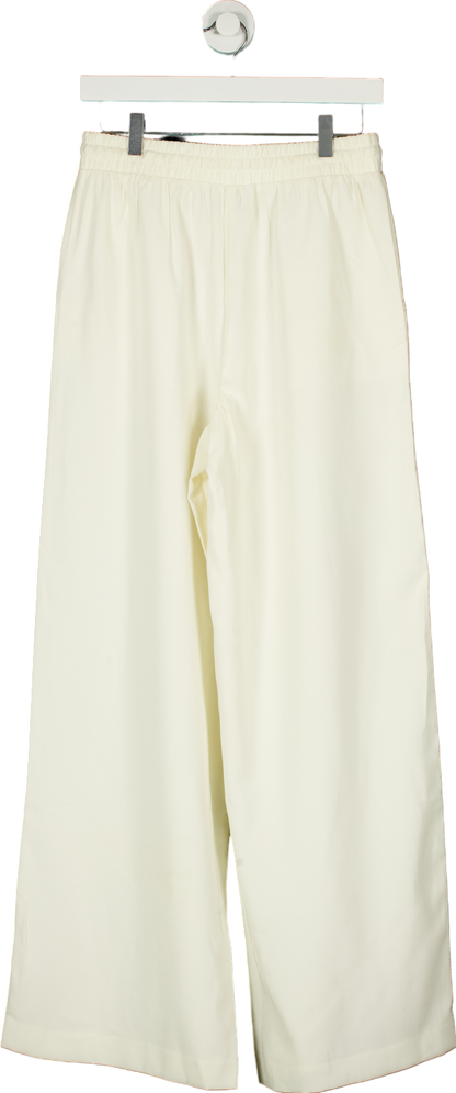 New Look Cream Drawstring Wide Leg Trousers UK 10