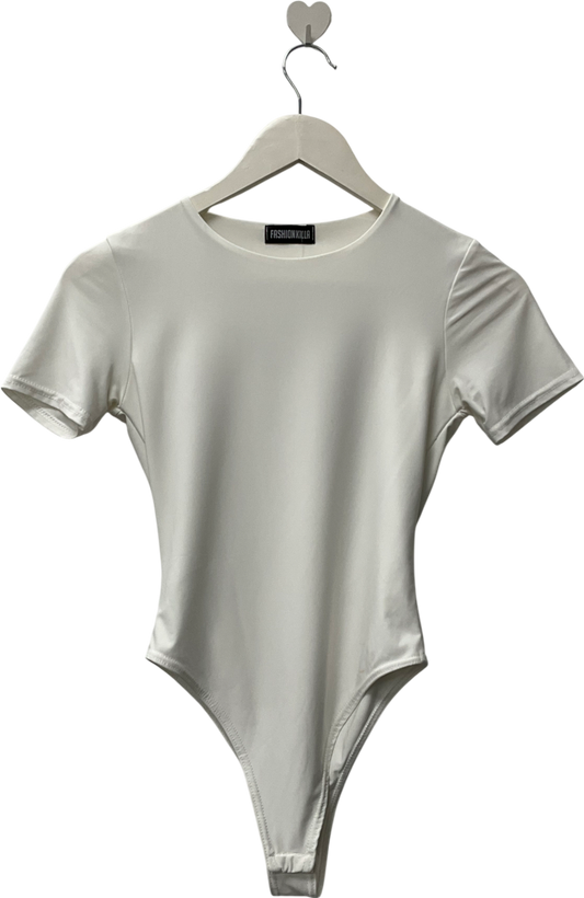 Fashion Killa White Sculpted T-shirt Bodysuit UK 8