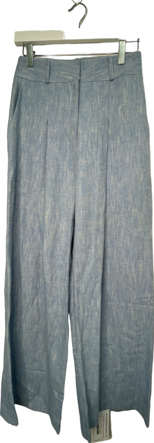 BLACK FUCHSIA Blue Textured Trousers  UK S