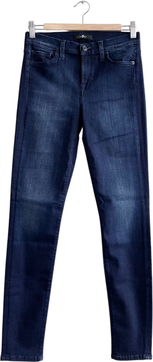 7 For All Mankind Dark Blue Slim Illusion Luxe Skinny Jeans W27
