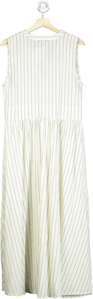 Nobody's Child Beige Striped Midi Dress UK 16